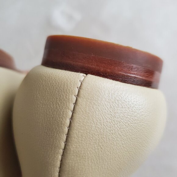 Quince Italian Leather Bow Pointed Women’s Flats Size 7 Color Almond Like new - Picture 11 of 14